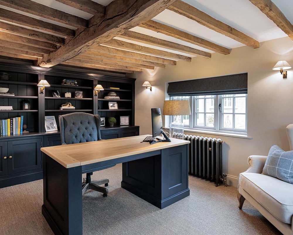 A beamed home office